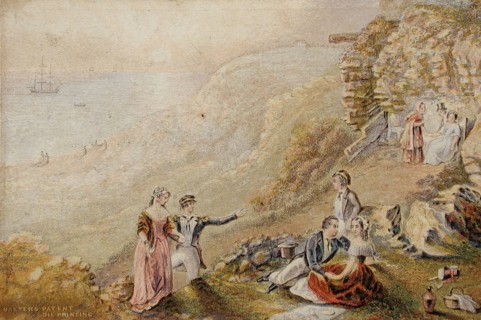 Lovers' Seat, Hastings, 1850. Creator: George Baxter.