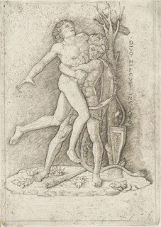 Hercules and Antaeus, after 1507. Creator: Giovanni Antonio da Brescia.