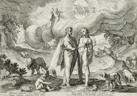 Prometheus Forms Man and Animates Him with Fire from Heaven, published 1589. Creator: Hendrik Goltzius.