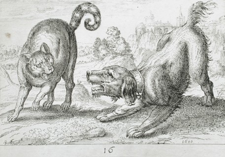 A Dog Fighting a Cat, 1610. Creator: Hendrick Hondius I.