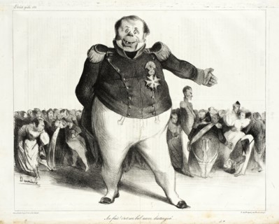 Au Fait! C'est un bal assez distingué!, 1833. Creator: Honore Daumier.