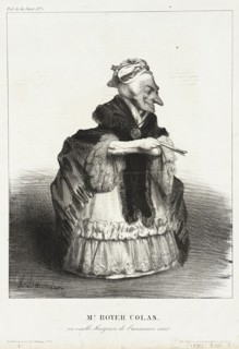 Mr. Royer Colas en vieille Marquise de l'ancienne cour, 1833.  Creator: Honore Daumier.