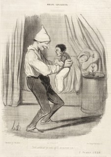 Petit scélérat! Je crois qu'il aura mon nez!..., 1840.  Creator: Honore Daumier.