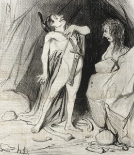 Oedipe chez le Sphinx, 1842. Creator: Honore Daumier.