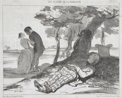 Le mari s'assoupissant, 1853. Creator: Honore Daumier.
