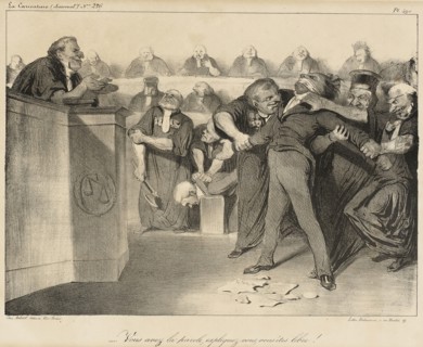 Vous avez la parole, expliquez-vous, vous êtes libre!, 1835. Creator: Honore Daumier.