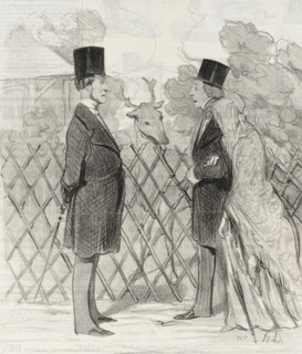 Madame Cabassol se promène..., 1845. Creator: Honore Daumier.