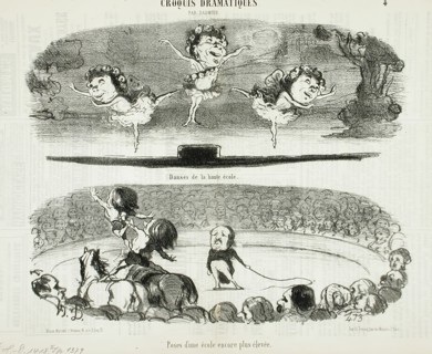 Danses de la haute école - Poses d'une école..., 1853. Creator: Honore Daumier.