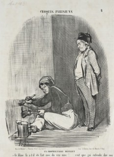 Un Propriétaire méfiant, 1853. Creator: Honore Daumier.