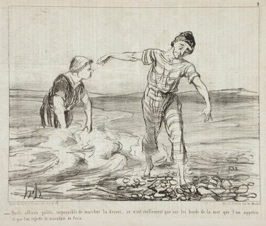 Quels affreux galets..., 1853. Creator: Honore Daumier.
