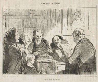 Lecture d'un testament, 1853. Creator: Honore Daumier.