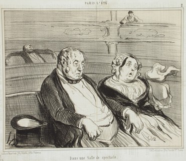 Dans une salle de spectacle, 1854. Creator: Honore Daumier.