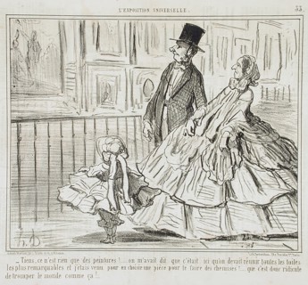 Tiens, ce n'est rien que des peintures!..., 1855. Creator: Honore Daumier.