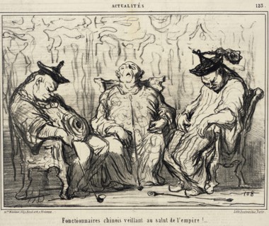 Fonctionnaires chinois veillant au salut de l'empire!, 1859.  Creator: Honore Daumier.