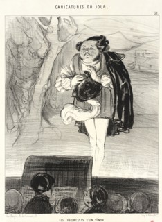 Les Promesses d'un ténor, 1842. Creator: Honore Daumier.