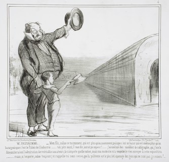 M. Prudhomme - Mon fils, salute ce monument..., 1855. Creator: Honore Daumier.