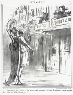 Les reines des théâtres du boulevard..., 1858. Creator: Honore Daumier.