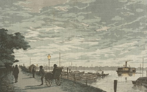 Riverbank, Kakigaracho, Published in 1881. Creator: Inoue Yasuji.
