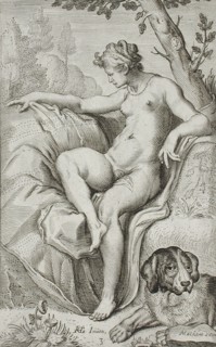 Nymph and Hound, between 1607 and 1610. Creator: Jacob Matham.