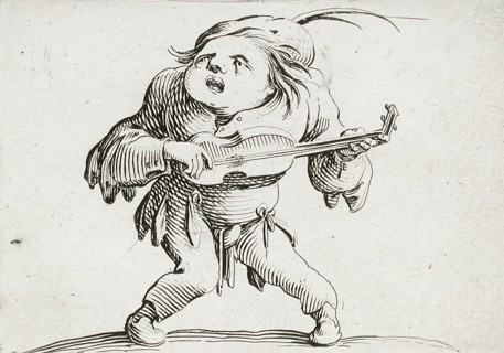 A Bandy-Legged Man Playing the Guitar, 1616. Creator: Jacques Callot.