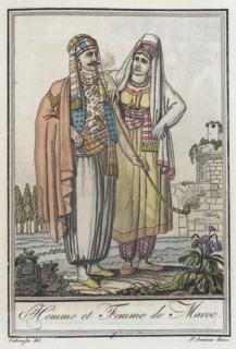 Costumes de Différents Pays, 'Homme et Femme de Maroc', c1797. Creators: Jacques Grasset de Saint-Sauveur, LF Labrousse.