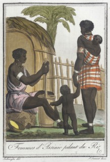 Costumes de Différents Pays, 'Femmes d'Issinie Pilant du Riz', c1797. Creators: Jacques Grasset de Saint-Sauveur, LF Labrousse.