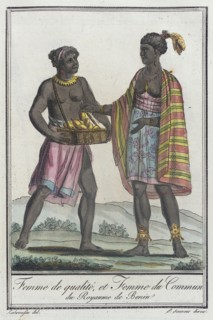 Costumes de Différents Pays, 'Femme de Qualité, et Femme du Commun du Royaume de Benin', c1797. Creators: Jacques Grasset de Saint-Sauveur, LF Labrousse.