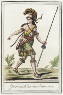 Costumes de Différents Pays, 'Guerierre de la Riviere de Amazones', c1797. Creators: Jacques Grasset de Saint-Sauveur, LF Labrousse.