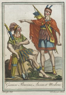 Costumes de Différents Pays, 'Guerriers Peruviens Ancien et Moderne', c1797. Creators: Jacques Grasset de Saint-Sauveur, LF Labrousse.