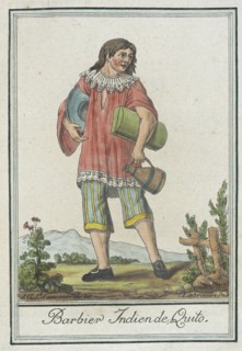 Costumes de Différents Pays, 'Barbier Indien de Quito', c1797. Creators: Jacques Grasset de Saint-Sauveur, LF Labrousse.