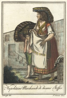 Costumes de Différents Pays, 'Napolitaine Marchande de Diverses Etoffes', c1797. Creators: Jacques Grasset de Saint-Sauveur, LF Labrousse.