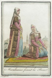 Costumes de Différents Pays, 'Musulmanes Fesant la Priere', c1797. Creators: Jacques Grasset de Saint-Sauveur, LF Labrousse.