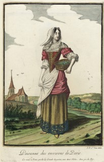 Recueil des modes de la cour de France, 'Paisanne des Environs de Paris', between c1678 and c1693. Creator: Jean de Dieu.
