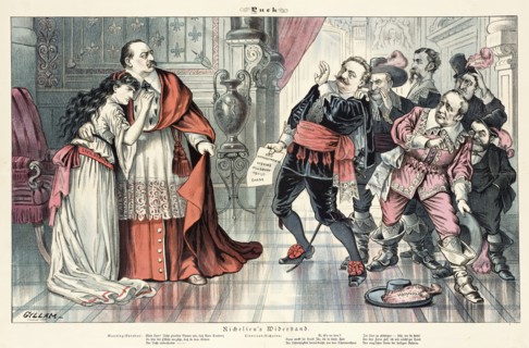 Cartoon from Puck, between 1880 and 1889. Creators: Joseph Keppler, Bernhard Gillam.