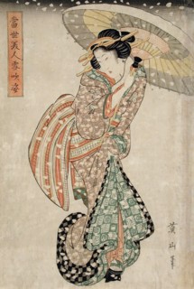 Modern Beauty in a Snowstorm, 19th century. Creator: Kikugawa Eizan.