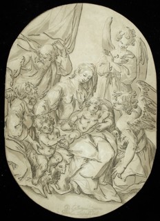 Holy Family with Infant Saint John, 1625. Creator: Ludolph Busing.