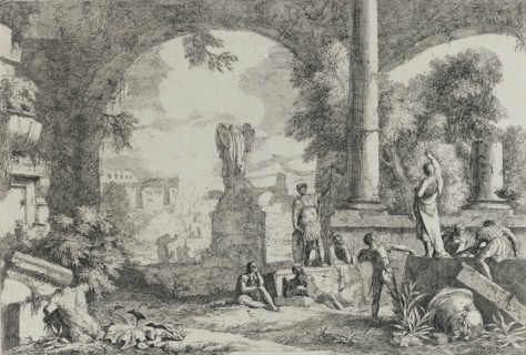 Landscape with Ruins and a Headless Statue, after 1720. Creator: Marco Ricci.