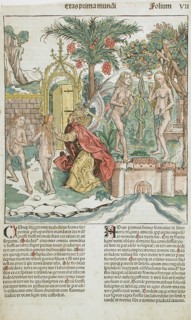 The Fall and Expulsion of Adam and Eve from Paradise, published 1493. Creator: Michael Wolgemut.