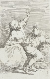 Figurine: Turbaned Man Bending Back with Raised Arms, between circa 1656 and circa 1657. Creator: Salvator Rosa.