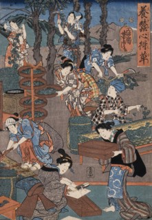 Notes on Sericulture, 19th century. Creator: Utagawa Yoshitora.