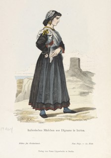 Costume Plate (Italienisches Madchen aus Dignano in Istrien), 19th century. Creator: Unknown.