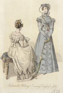 Fashion Plate (Fashionable Walking & Evening Dresses for July), 1822. Creator: Unknown.