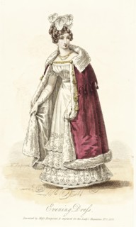 Fashion Plate (Evening Dress), 1825. Creator: Unknown.