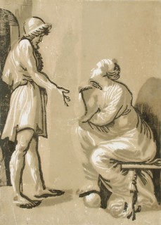 Raphael and His Mistress, Mid-16th century. Creator: Ugo da Carpi.