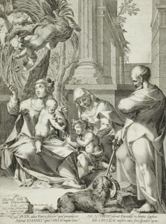 The Holy Family with Saint Elizabeth and Saint John the Baptist, 1593. Creator: Aegidius Sadeler II.