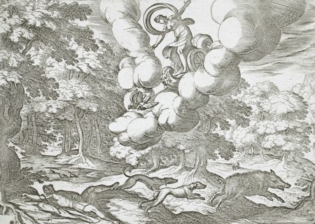 The Death of Adonis, 16th century. Creator: Antonio Tempesta.