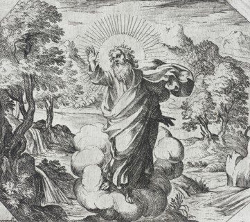 God Creating Plants and Trees, c1600. Creator: Antonio Tempesta.