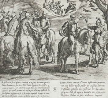 Nuño Salido, Tutor of the Infantes, Sees Evil Omens for Them in this War, 1612. Creator: Antonio Tempesta.