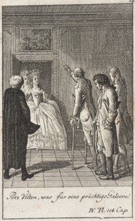 Plate 12 for Thomas Smollett's 'The Adventures of Peregrine Pickle', 1785. Creator: Daniel Nikolaus Chodowiecki.