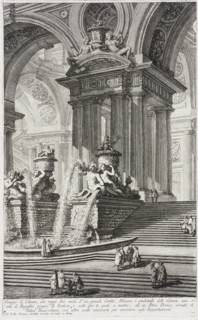Group of columns which support two arches of a great courtyard... c1743. Creator: Giovanni Battista Piranesi.